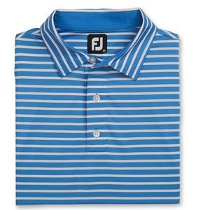 FootJoy Blue and White Striped Polo Shirt